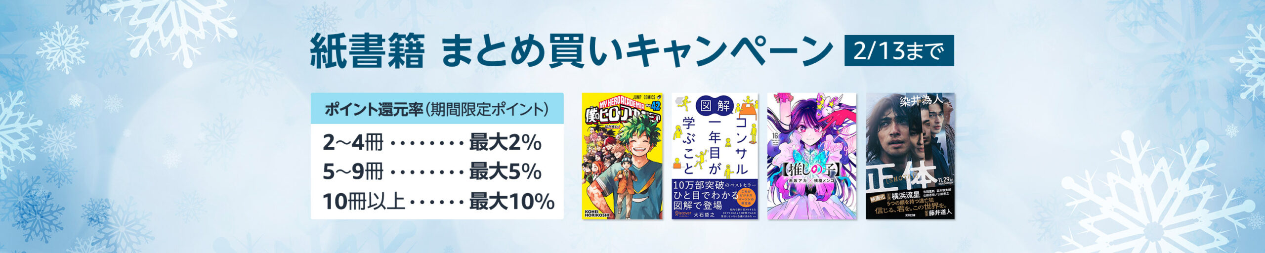 紙書籍 まとめ買いキャンペーン (期間限定ポイント)